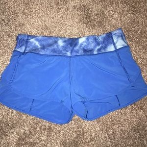 Blue lululemon speed shorts